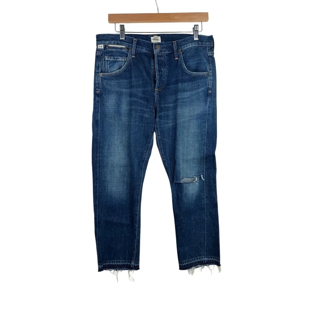 Citizens of Humanity Premium Vintage Emerson Crop Slim Boyfriend Jeans 27 Denim